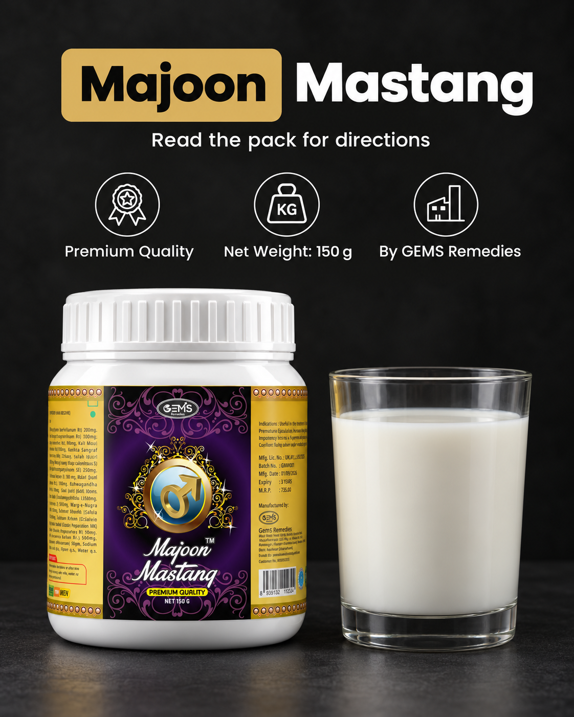 Majoon Mastang 150 g + Night Energy Massage Oil 15 ml Combo