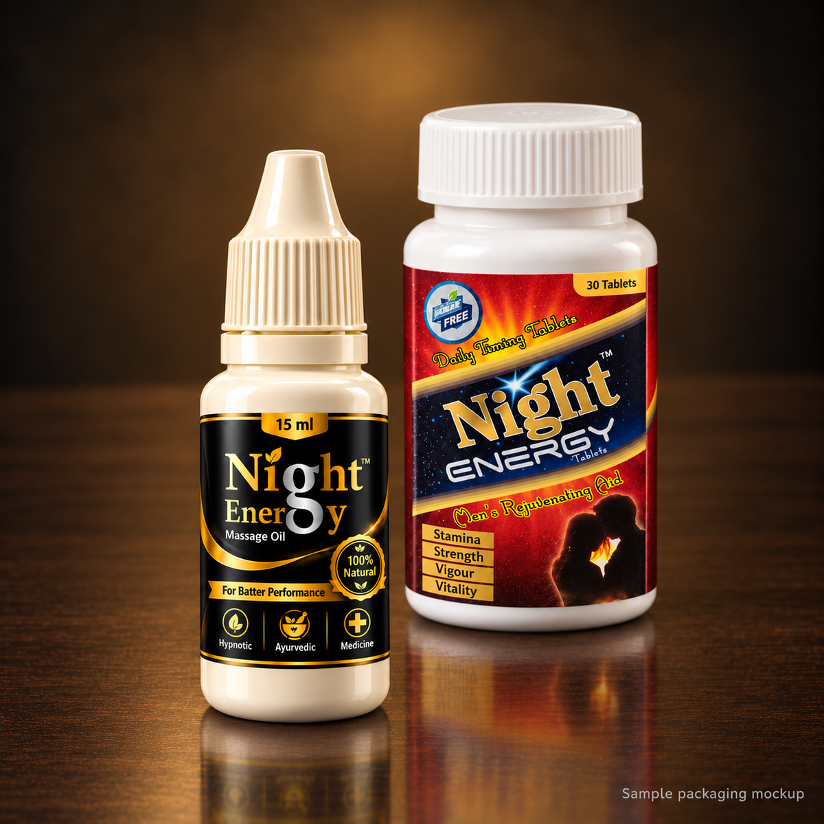 Night Energy Combo – 30 Tablets + Massage Oil 15 ml