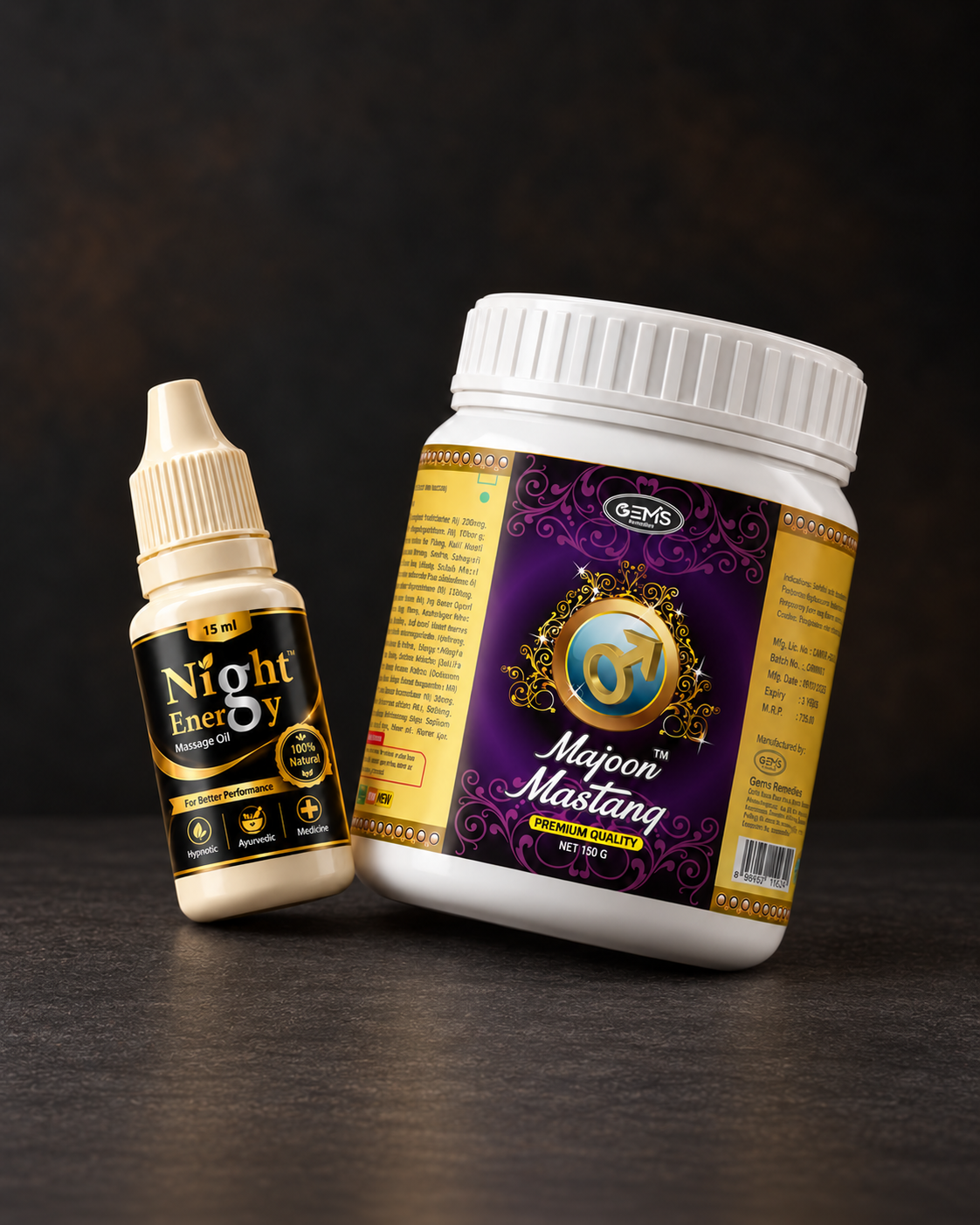 Majoon Mastang 150 g + Night Energy Massage Oil 15 ml Combo